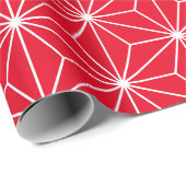 Modern rood Japans geometrisch patroon Cadeaupapier (Rol Hoek)