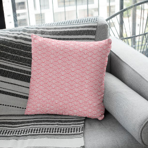 Modern rood Japans golven geometrisch patroon Kussen