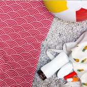 Modern rood Japans golven geometrisch patroon Strandlaken