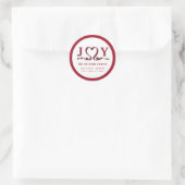Modern rood JOY lint hart Ronde Sticker (Tas)