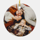 Modern rood kalligrafie script vrolijk kerstfeest keramisch ornament (Achterkant)