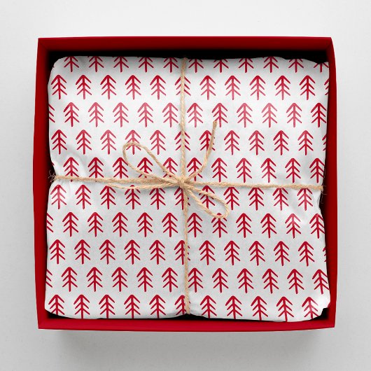 Modern rood kerstboompatroon tissuepapier