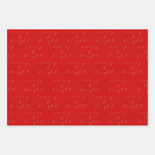 Modern rood kerstcadeaupapier inpakpapier vel (Voorkant)