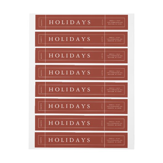 modern rood kerstenvelopetiket (Vel)