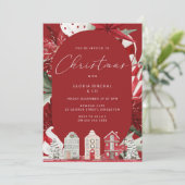 Modern rood kerstfeest kaart (Staand voorkant)