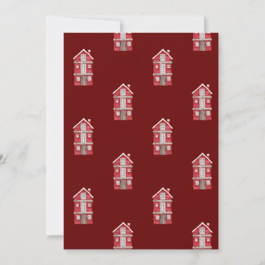 Modern rood kerstfeest kaart (Achterkant)