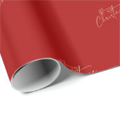 Modern Rood Kerstmis Rood Cadeaupapier (Rol Hoek)