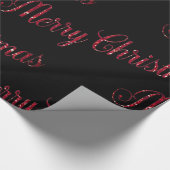 Modern Rood Kerstmis Zwart Cadeaupapier (Hoek)