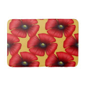 Modern rood klaproos patroon op gele badmat (Voorkant)