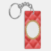 Modern rood lederen patroon sleutelhanger (Voorkant Links)