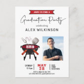 Modern Rood Leuk Script Eenvoudig Foto Afstuderen  Briefkaart (Voorkant)