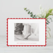 Modern ROOD LIJST begroeting kleur foto lijst Feestdagenkaart (Staand voorkant)