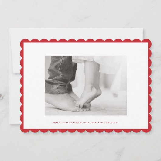 Modern ROOD LIJST begroeting kleur foto lijst Feestdagenkaart (Voorkant)