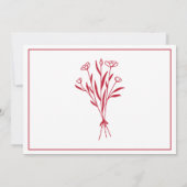 Modern rood Lijst - Flowers & Hope gepersonaliseer Notitiekaartje (Achterkant)