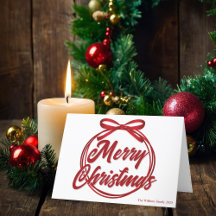 Modern rood lint boog vrolijk kerstscript