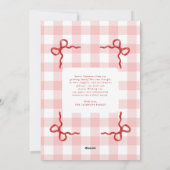 Modern Rood Lint Kerstmis Foto Feestdagenkaart (Achterkant)