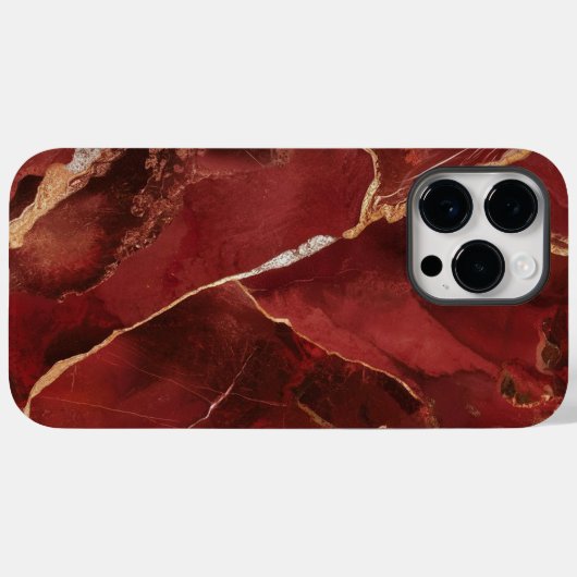 Modern rood marmer Case-Mate iPhone case (Achterkant (horizontaal))