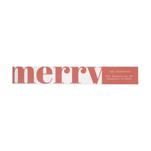 Modern rood Merry Bold Typografie Retouradres (Individueel)