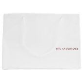 Modern rood Minimal Contemporary Vrolijk Kerstfees Groot Cadeauzakje (Voorkant)