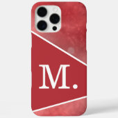 Modern rood monogram Case-Mate iPhone case (Achterkant)