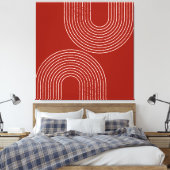 Modern rood ontwerp canvas afdruk (Insitu (Slaapkamer))