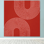 Modern rood ontwerp canvas afdruk (Insitu (Houten vloer))