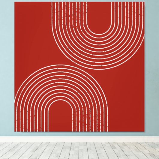 Modern rood ontwerp canvas afdruk (Insitu (Houten vloer))