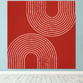 Modern rood ontwerp canvas afdruk (Insitu (Houten vloer))