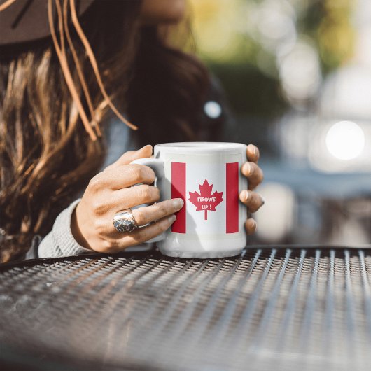 Modern rood op wit 'Mijn Canada ellebogen omhoog' Koffiemok
