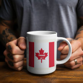 Modern rood op wit 'Mijn Canada ellebogen omhoog' Koffiemok