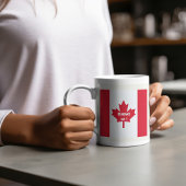 Modern rood op wit 'Mijn Canada ellebogen omhoog' Koffiemok