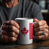 Modern rood op wit 'Mijn Canada ellebogen omhoog' Koffiemok