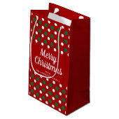 Modern Rood Patroon Prettig Kerstfeest Klein Cadeauzakje (Achterkant Gekanteld)