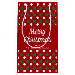 Modern Rood Patroon Prettig Kerstfeest Klein Cadeauzakje