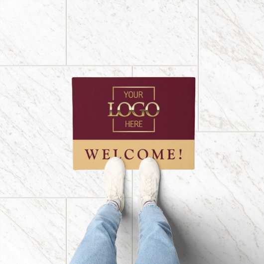 Modern Rood Promotioneel Bedrijfslogo Deurmat (Binnen)