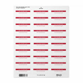 Modern rood retour adres label (Full Sheet)