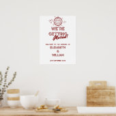 Modern Rood Retro Disco Groovy Trouw Welkom Bord Poster (Keuken)
