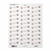Modern Rood Roze Bloemen Vrolijk Kerstmis Adres Etiket (Full Sheet)