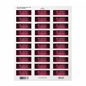 Modern rood roze elegant adreslabel etiket (Full Sheet)