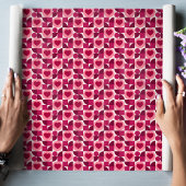 Modern Rood Roze Geometrische Liefde Hart Patroon Cadeaupapier