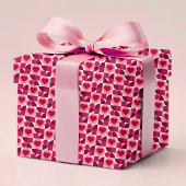Modern Rood Roze Geometrische Liefde Hart Patroon Cadeaupapier