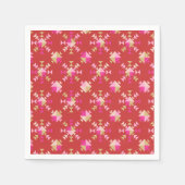 Modern Rood Roze Goud Geometrisch Sneeuwvlokken Pa Servet (Voorkant)