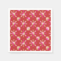 Modern Rood Roze Goud Geometrisch Sneeuwvlokken Pa