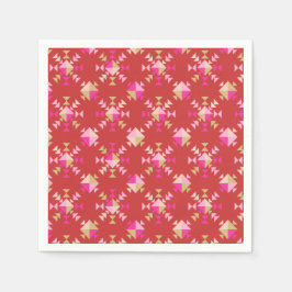 Modern Rood Roze Goud Geometrisch Sneeuwvlokken Pa Servet