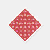 Modern Rood Roze Goud Geometrisch Sneeuwvlokken Pa Servet (Hoek)