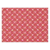 Modern Rood Roze Goud Geometrisch Sneeuwvlokken Pa Tafelkleed (Voorkant (Horizontaal))
