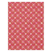Modern Rood Roze Goud Geometrisch Sneeuwvlokken Pa Tafelkleed (Voorkant)
