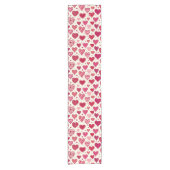 Modern Rood & Roze Hartjes Patroon Korte Tafelloper (Voorkant)