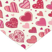Modern Rood & Roze Hartjes Patroon Korte Tafelloper (Hoek)