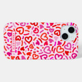 Modern Rood Roze Paarse Romantische Liefde Hart Pa Case-Mate iPhone Case (Achterkant (horizontaal))